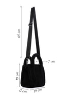 Women's Black Long Strap Plush Crossbody Bag | Derimod