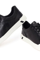 Male Black Lace-Up Leather Sneaker | Derimod