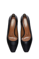Women's Black Leather Low Heeled Shoes | Derimod