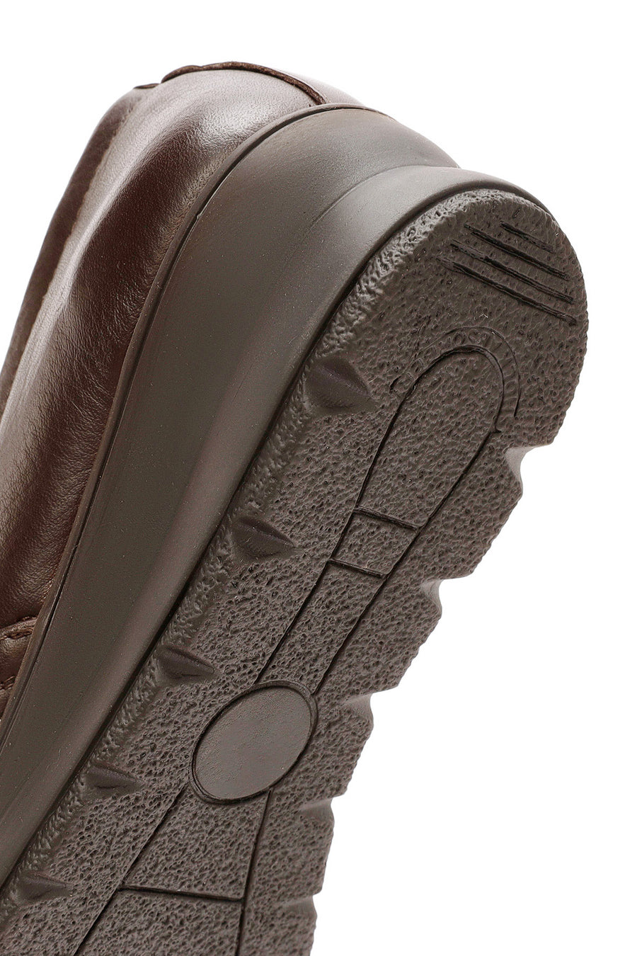 Women's Brown Wedge Heel Leather Comfort Loafer