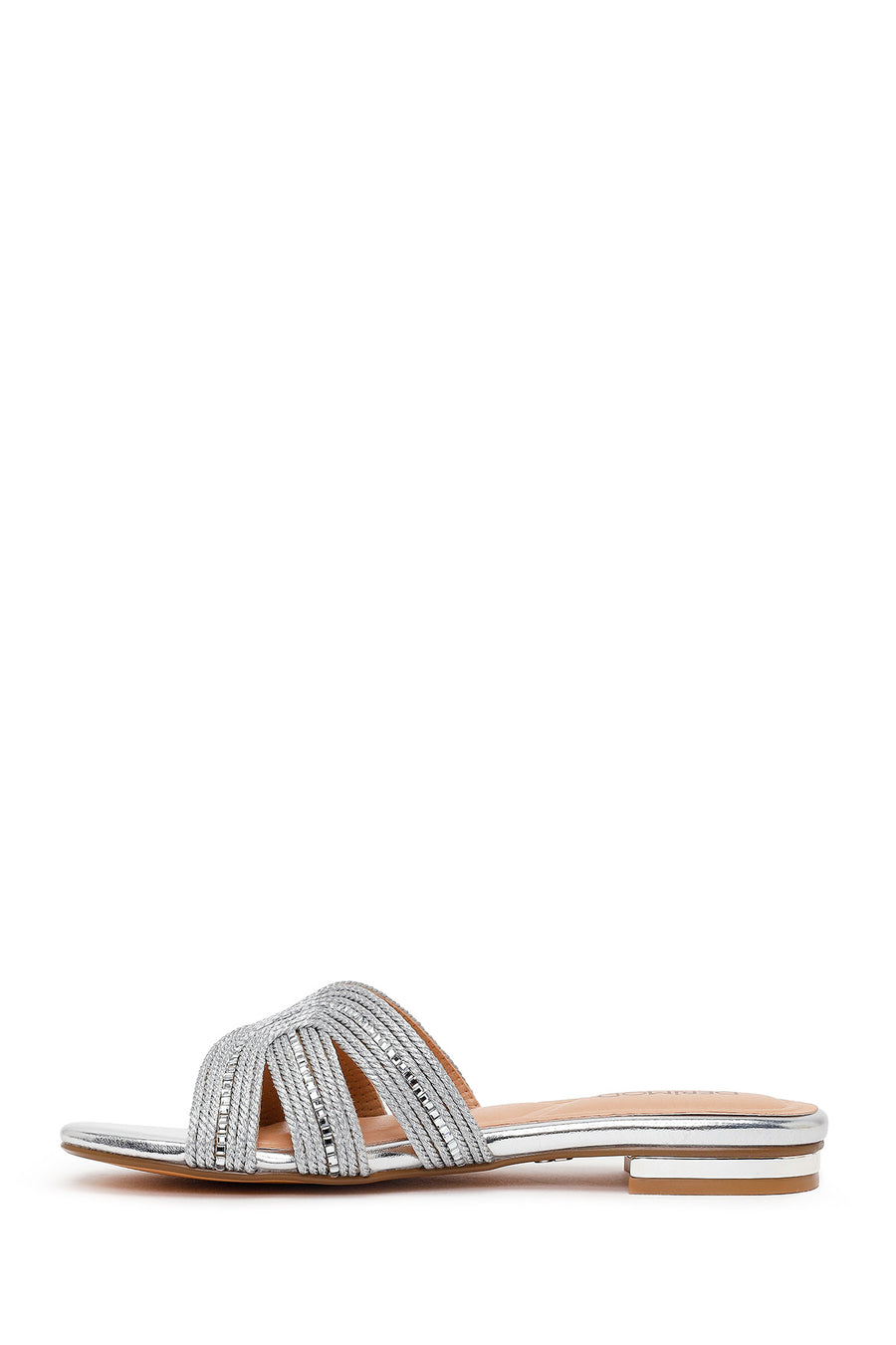 Woman Silver Slipper with Stones
