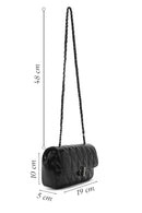 Women's Black Chain Strap Mini Quilted Crossbody Bag | Derimod