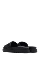 Women's Black Stone Slippers | Derimod