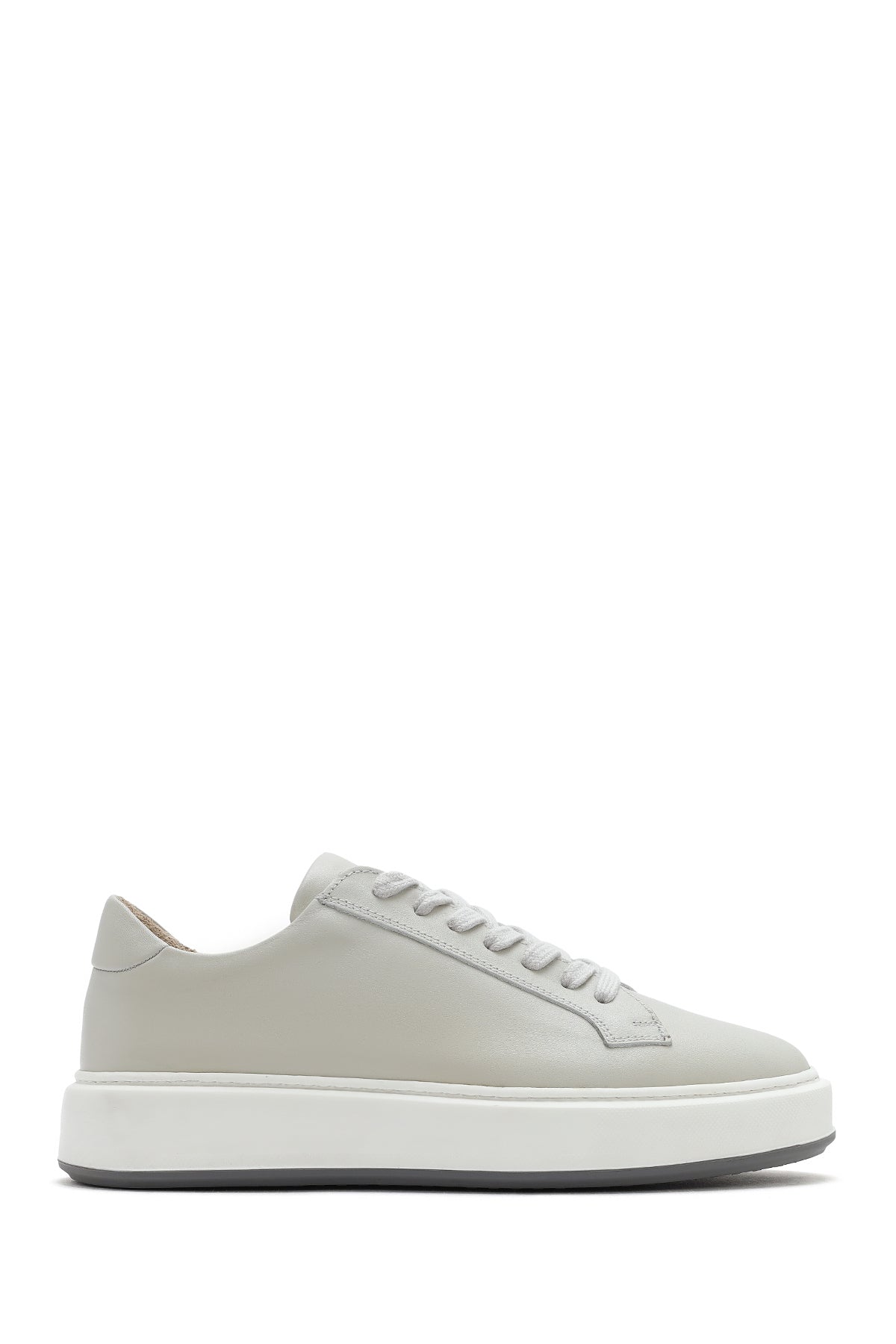 Men's White Thick Sole Lace Up Leather Sneaker 25SFD630718 | Derimod