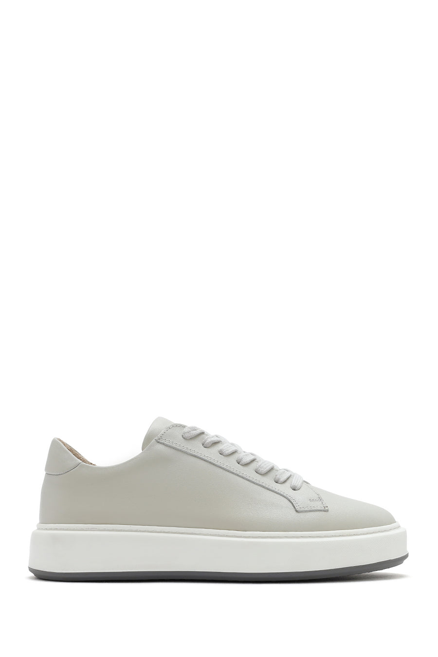 Men's White Thick Sole Lace Up Leather Sneaker 25SFD630718 | Derimod
