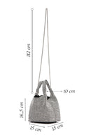 Women's Silver Long Chain Strap Stone Cross Bag | Derimod