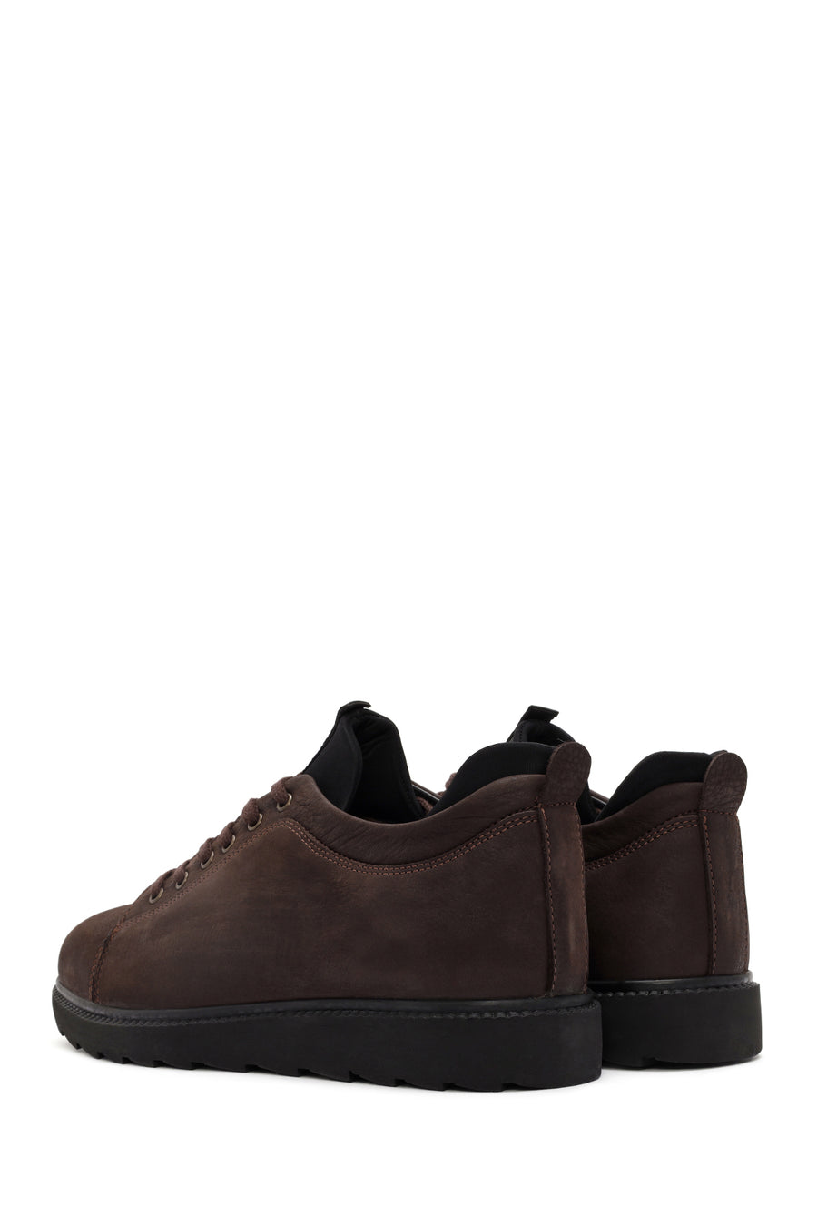 Men's Brown Lace-Up Leather Sneaker