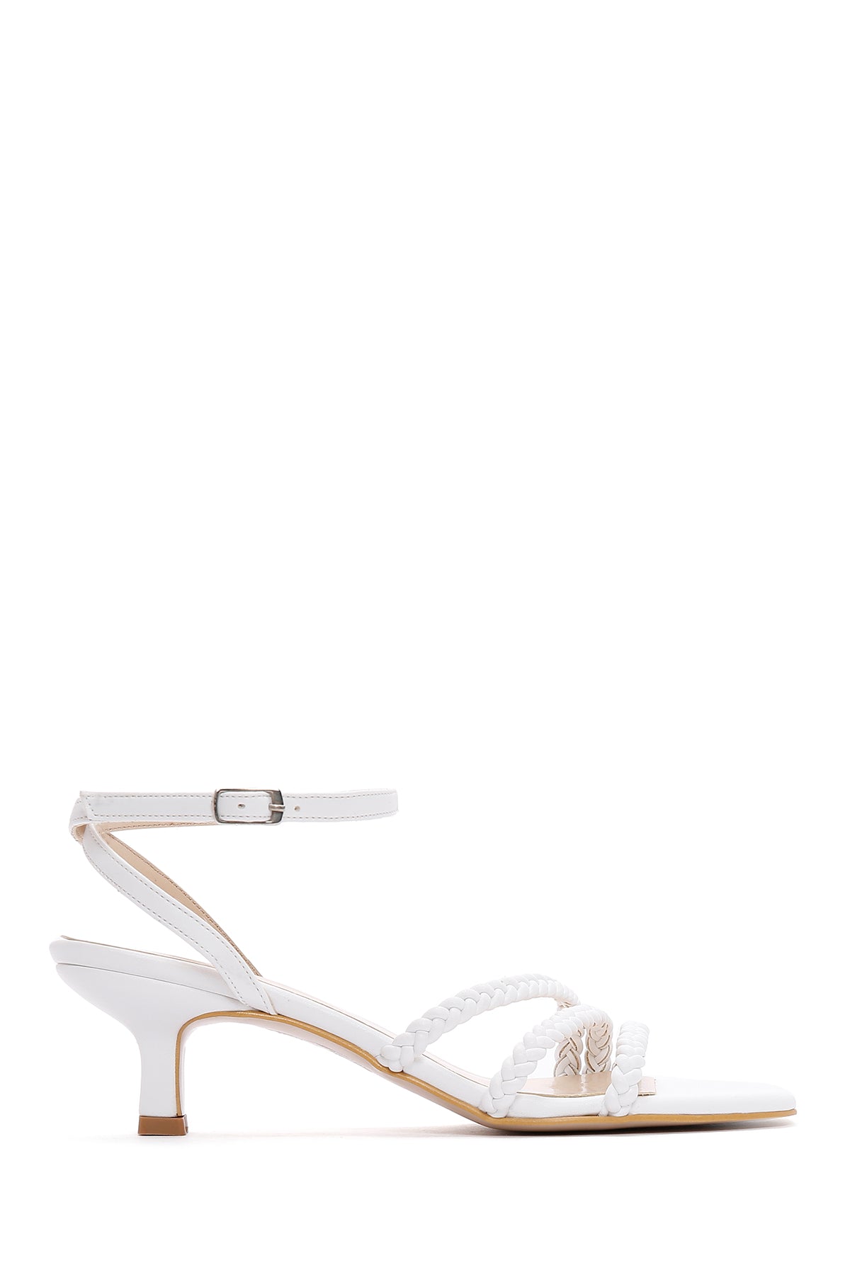 Women's White Low Heel Sandals 23SFE391329 | Derimod