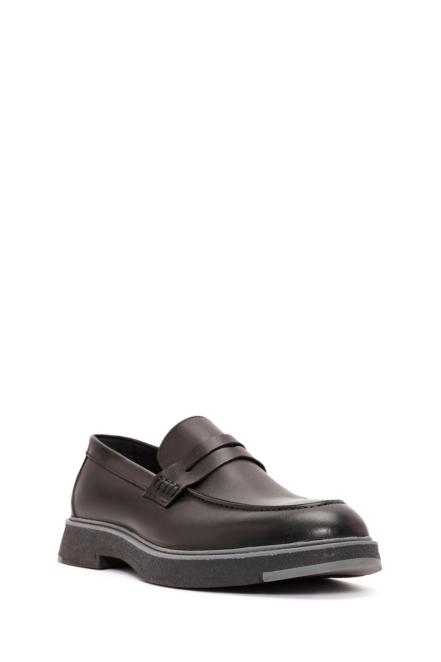 Men's Black Leather Casual Loafer