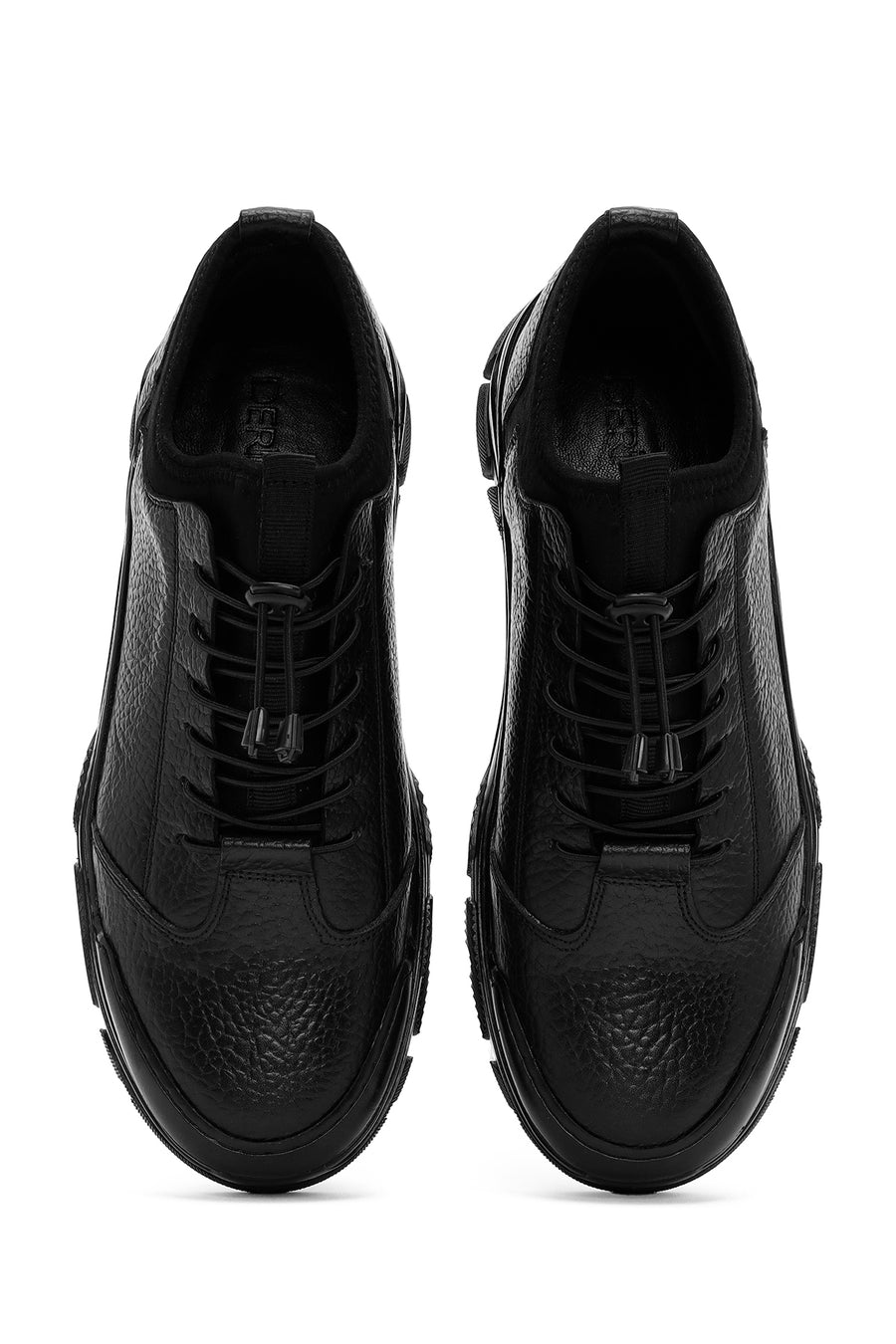 Men's Black Lace-up Leather Casual Shoes