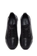 Men's Black Leather Casual Sneaker | Derimod