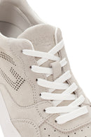 Alberto Guardiani Men's Beige New Era Lace-Up Leather Sneakers | Derimod