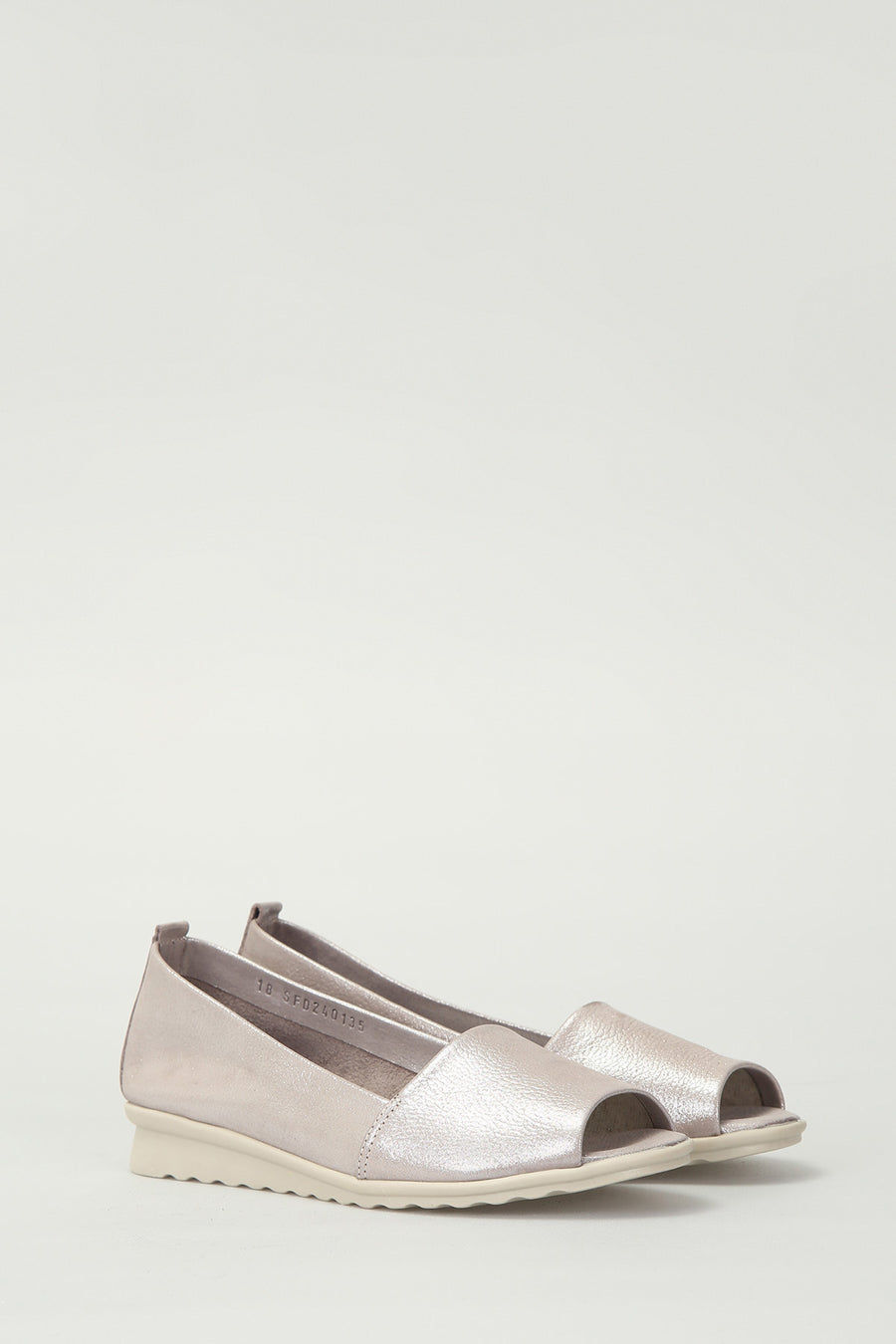 Brown Open Toe Women's Leather Shoes