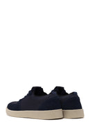 Male Navy Lace-up Suede Leather Sneaker | Derimod