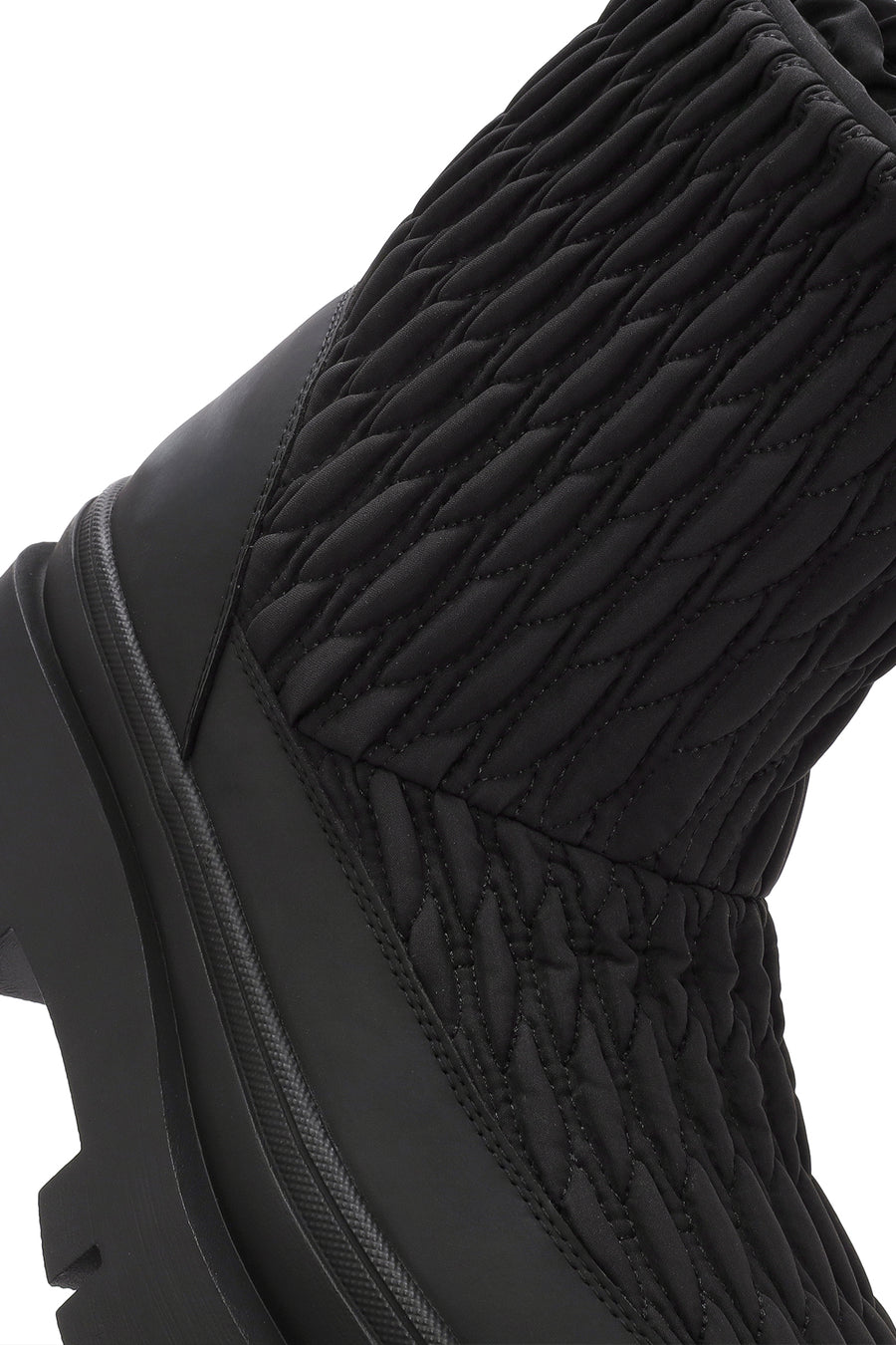 Women's Black Thick Soled Fabric Boots