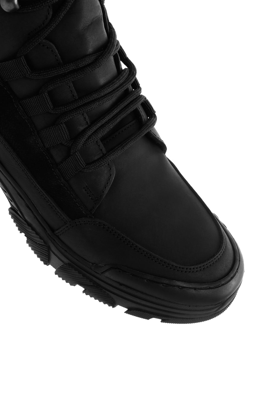 Men's Black Leather Outdoor Boots
