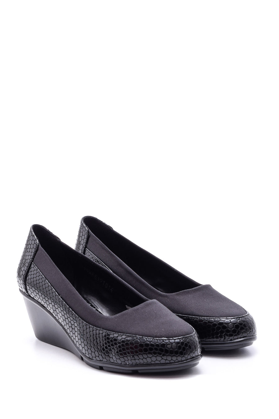 Women's Crocodile Patterned Wedge Heeled Shoes