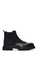 Men's Black Leather Chelsea Boots | Derimod