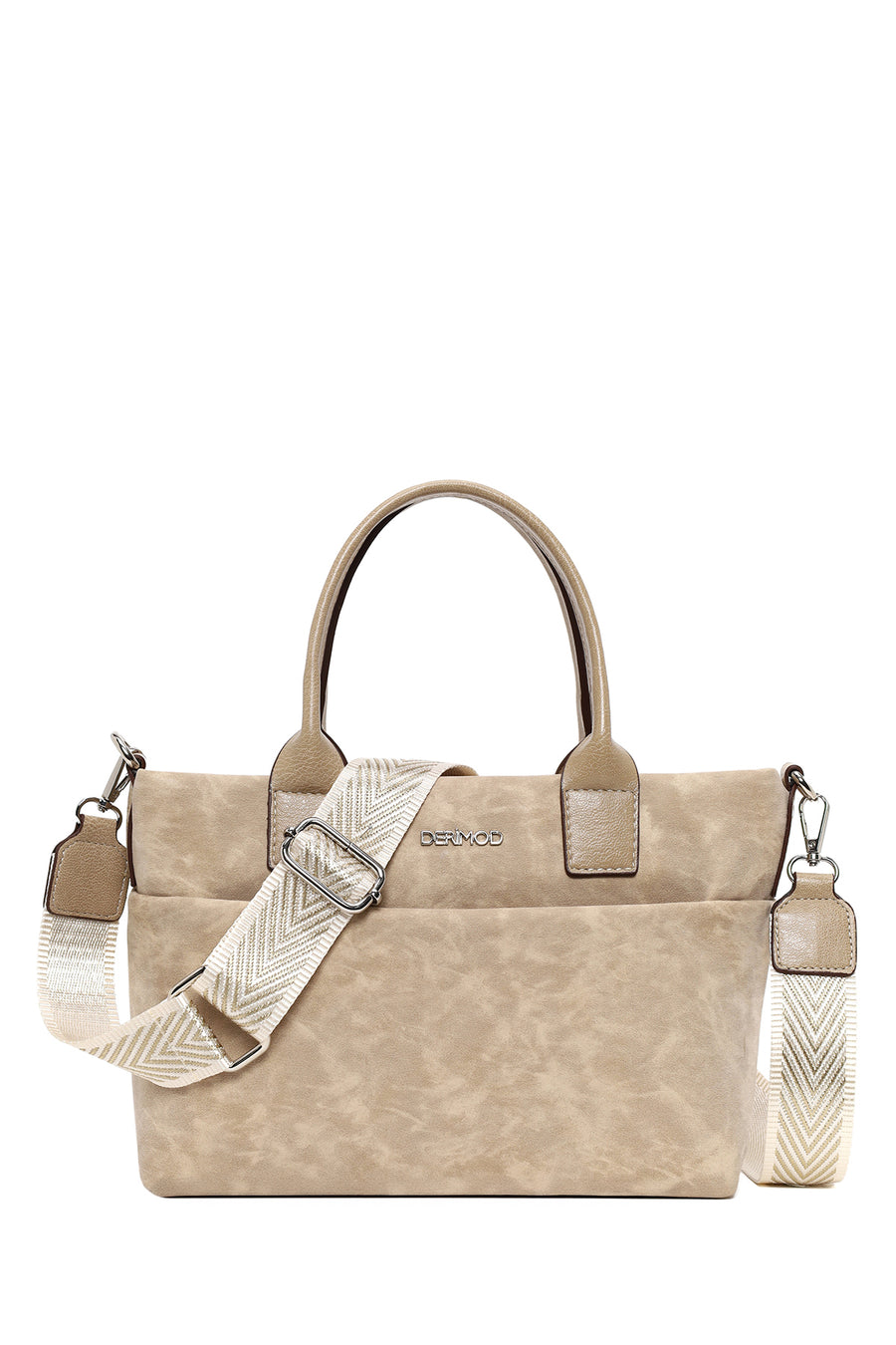 Woman Cream Long-Strap Nubuck Shoulder Bag 26SBD2106V3 | Derimod