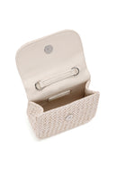 Women's Beige Wicker Pearl Handle Handbag | Derimod