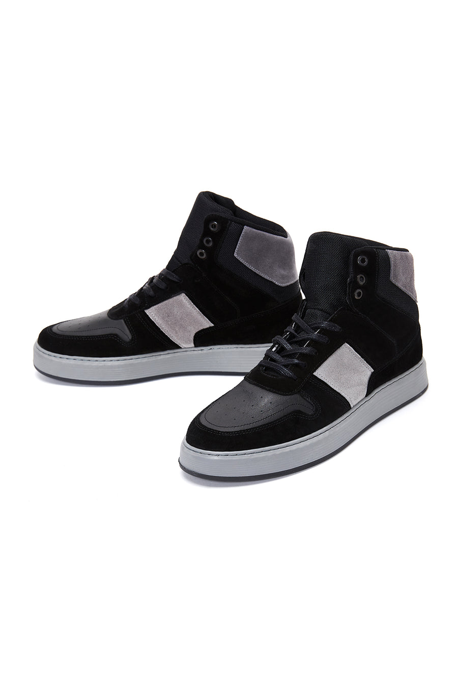 Men's Black Leather High Top Sneaker