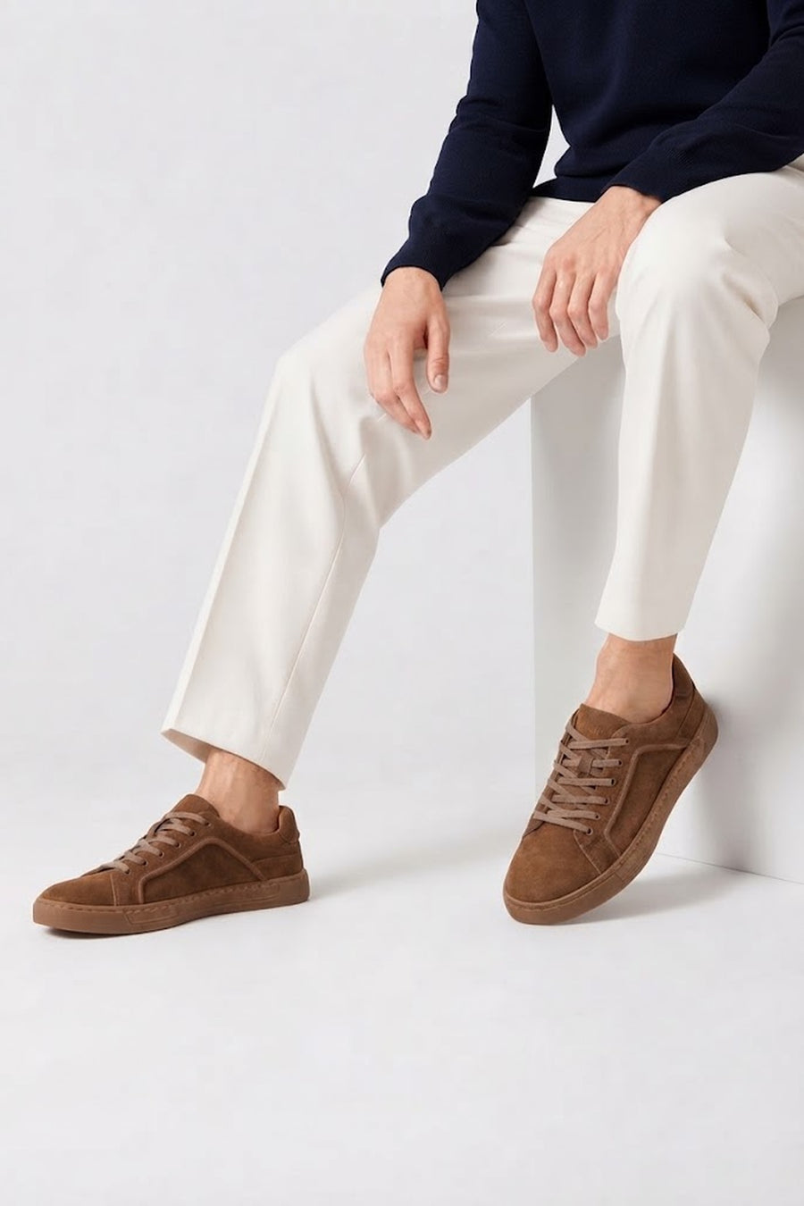 Male Mink Lace-up Suede Leather Sneaker