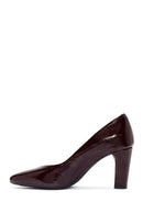 Derimod Gritti Women's Burgundy Thick Heel Patent Leather Stiletto | Derimod