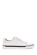 Men's White Lace-up Leather Sneaker | Derimod