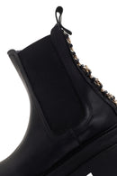 Women's Black Thick Soled Chelsea Leather Boots | Derimod