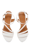 Kadın Beyaz Kalın Topuklu Sandalet | Derimod