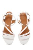 Women's White Thick Heeled Sandals | Derimod