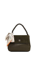 Woman Khaki Long-Strap Suede Shoulder Bag | Derimod