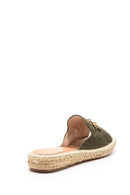 Women's Suede Buckle Espadrille Slippers | Derimod