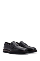 Men's Black Leather Casual Loafer | Derimod