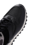 Women's Black Thick Soled Leather Sneaker | Derimod