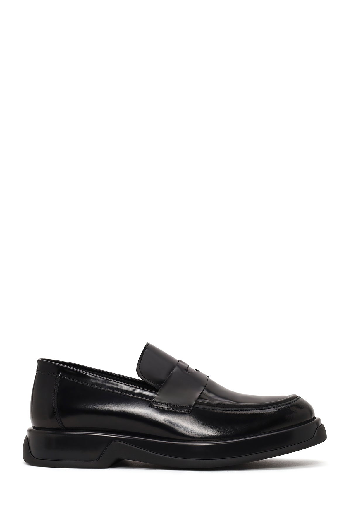 Male Black Thick-Soled Leather Casual Loafer WM620012DA | Derimod
