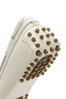 Woman Cream Leather Loafer | Derimod