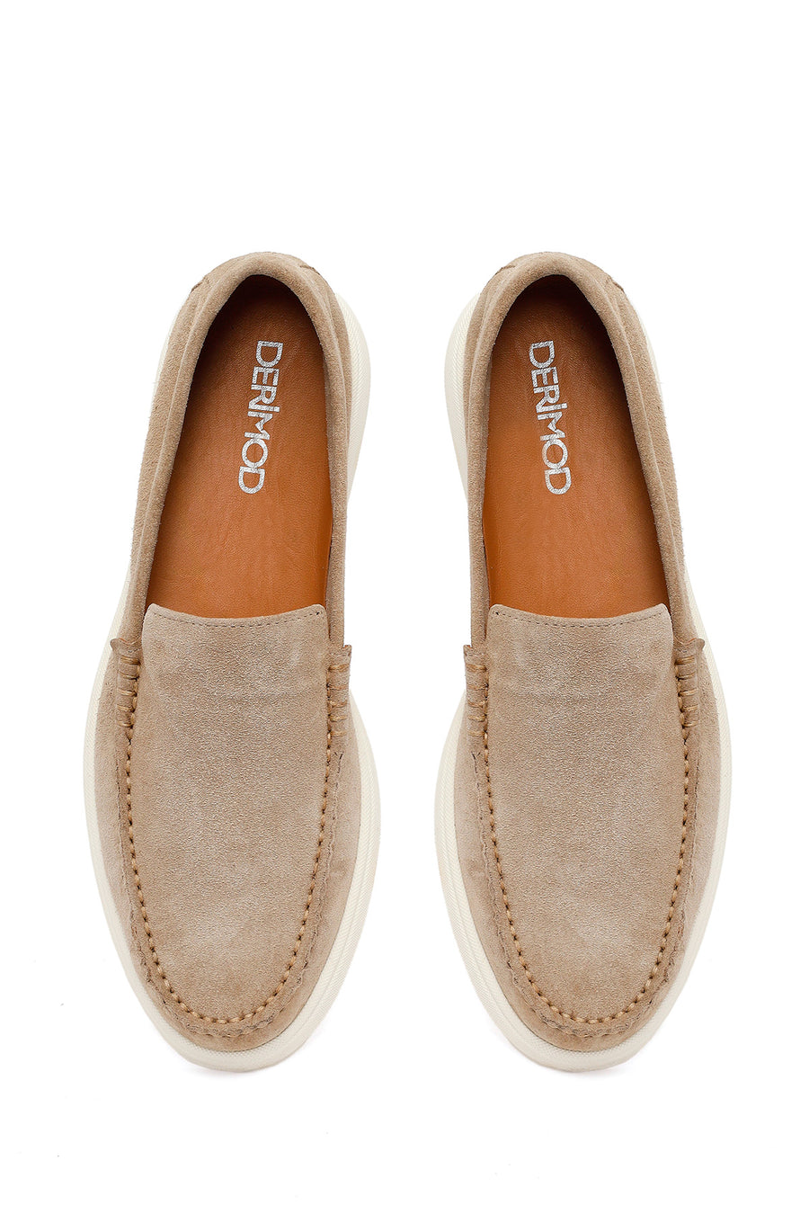Male Beige Suede Leather Loafers