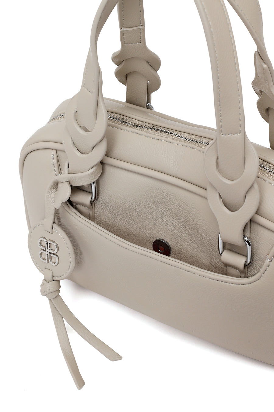 Woman Gray Mini Shoulder Bag with Long Strap