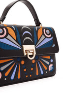 Women's Black Long Strap Printed Shoulder Bag | Derimod