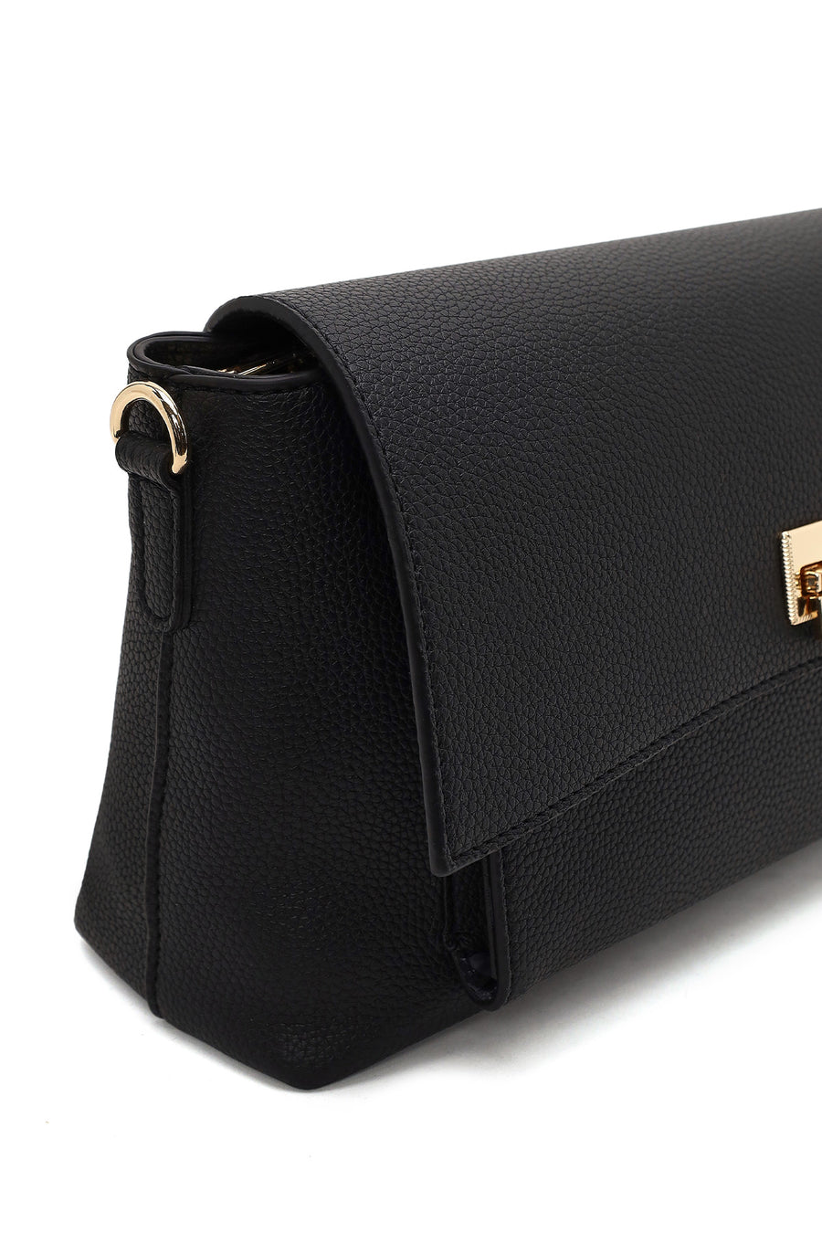 Woman Black Long-Strap Classic Crossbody Bag