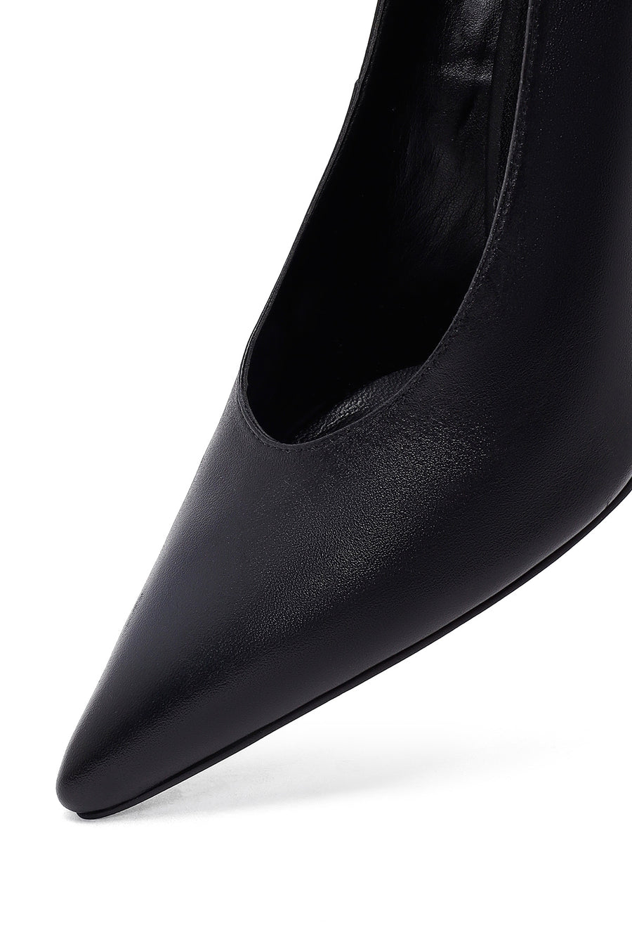 Kadın Siyah İnce Topuklu Deri Stiletto