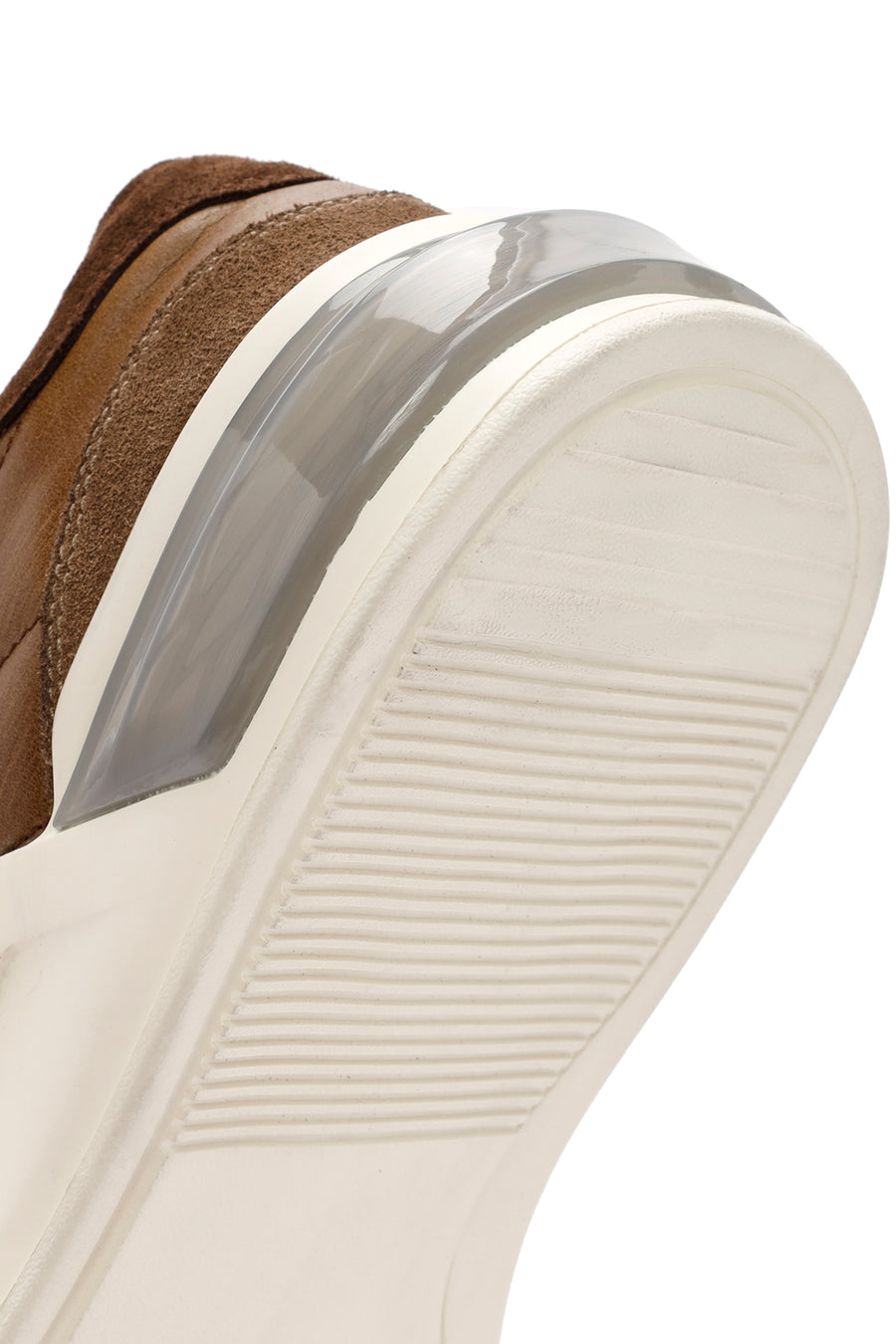 Erkek Vizon Bağcıklı Deri Sneaker