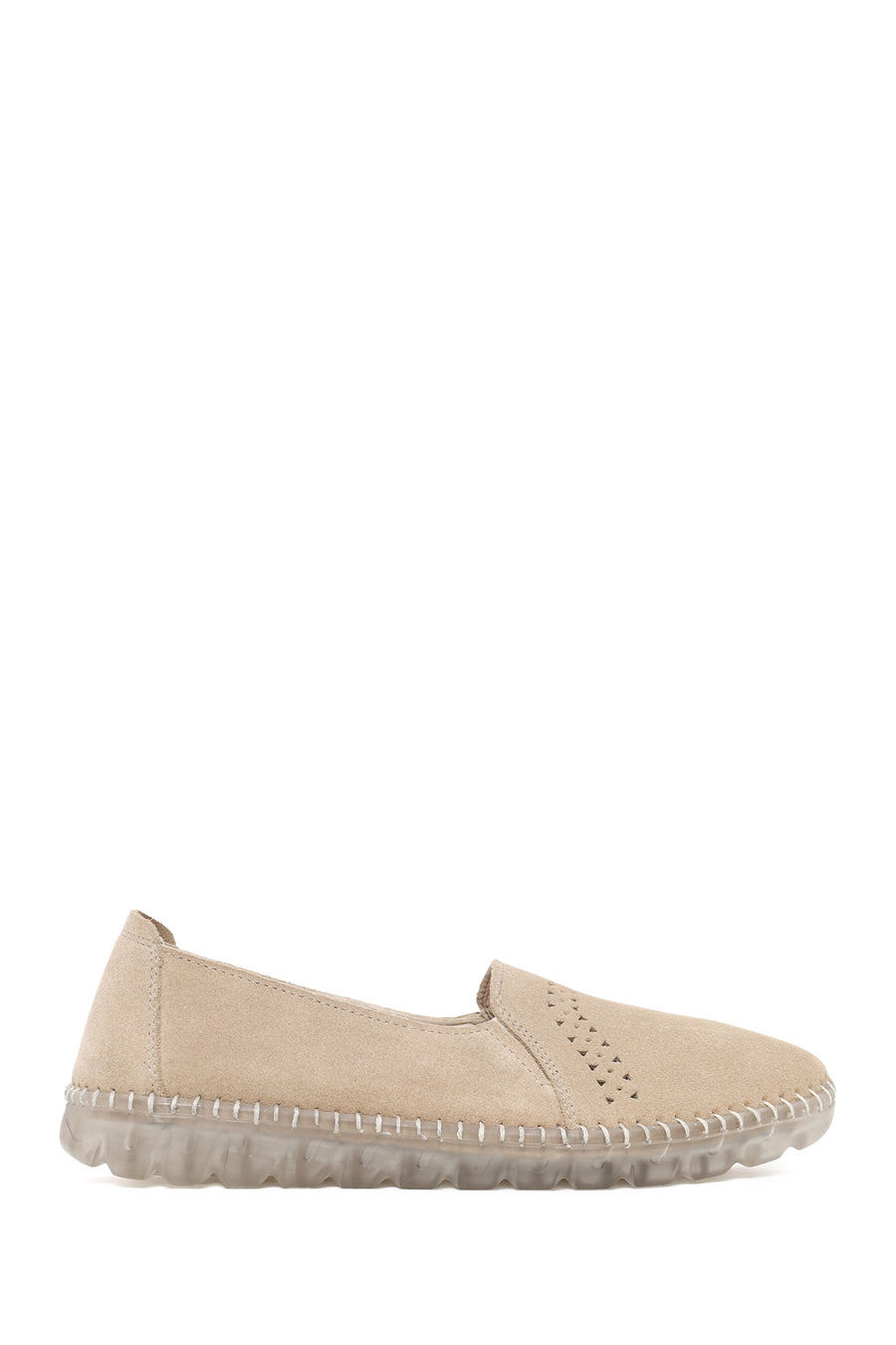 Woman Beige Suede Comfort Shoes 26PFD501310 | Derimod