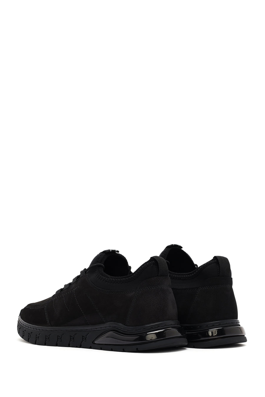 Erkek Siyah Bağcıklı Nubuk Deri Comfort Sneaker