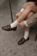 Kadın Kahverengi Toka Detaylı Deri Maskülen Loafer | Derimod