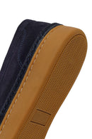 Men's Navy Blue Suede Leather Loafer | Derimod