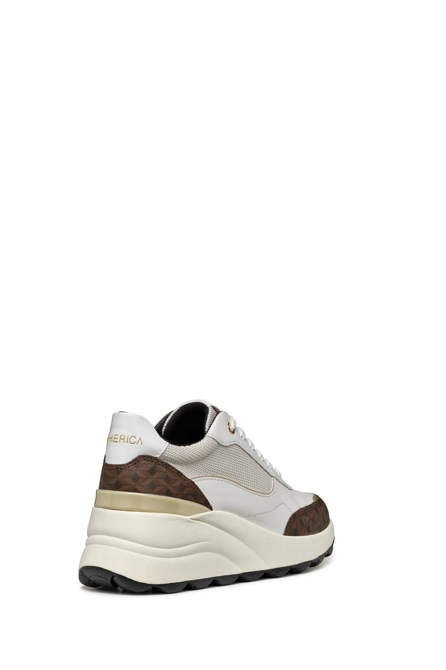 Geox Kadın Beyaz Spherica Ec13 Bağcıklı Kalın Taban Deri Sneaker