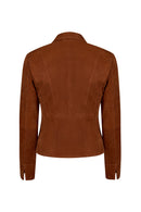 Lara Woman Tan Short Suede Jacket | Derimod