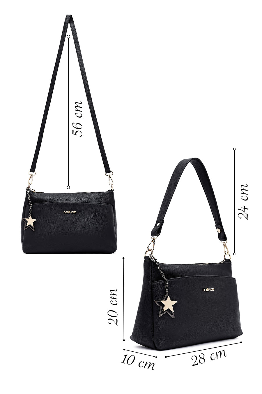 Women's Black Long Strap Accessory Handbag